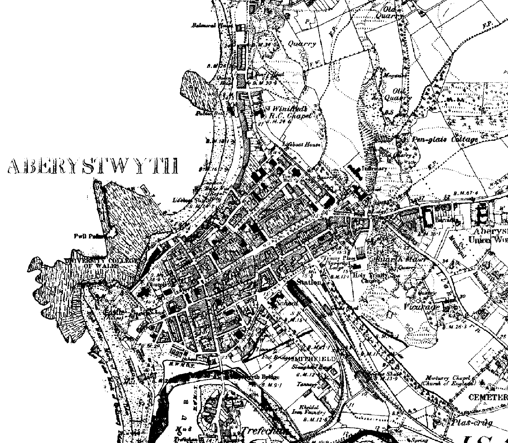 Full-size 1890s map of Aberystwyth