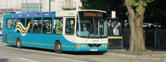A TrawsCambria bus waiting at Aberystwyth.